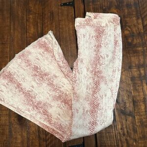 Peach Love snake print flares